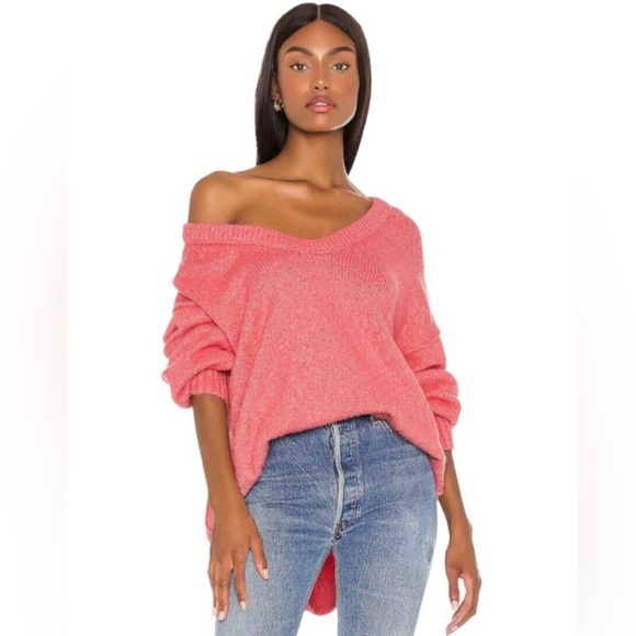 Free People Brookside Tunic - Oversized Sweater in Pink Lightening | Size S - Picture 12 of 12